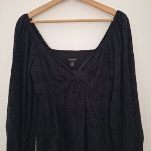 Banana Republic Black Textured Blouse